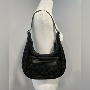 SOLD‼️‼️‼️Coach Black Signature Jacquard Hobo Bag